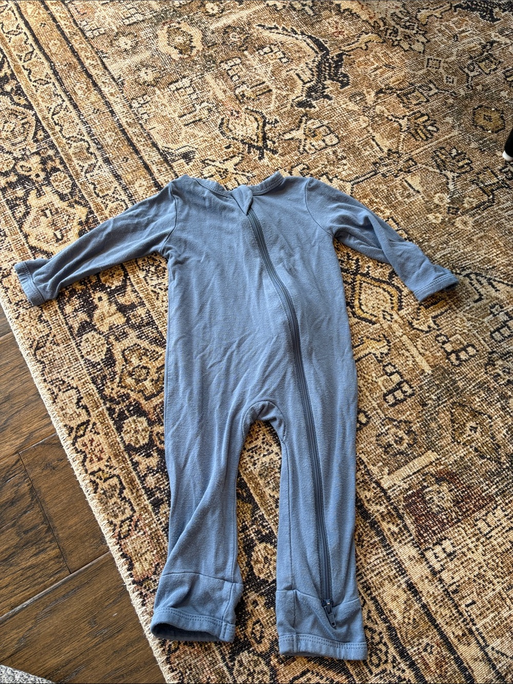 Kyte BABY Slate Blue Long-Sleeve Zip Footie